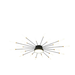 Lumiris plafonnier LED design étoile en métal noir et doré, éclairage moderne pour intérieur.