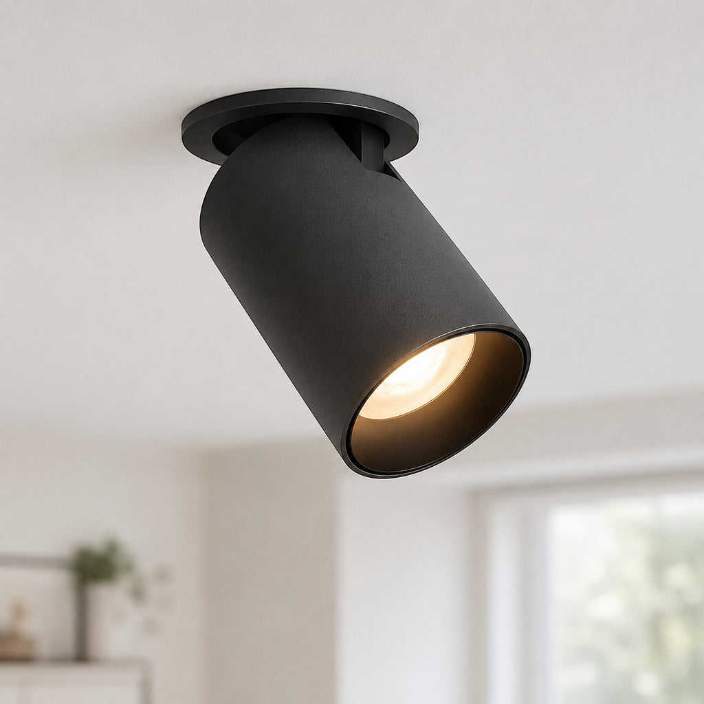 Lumiris Spot LED orientable noir design Nordic, 12W, idéal pour bureau et salon.