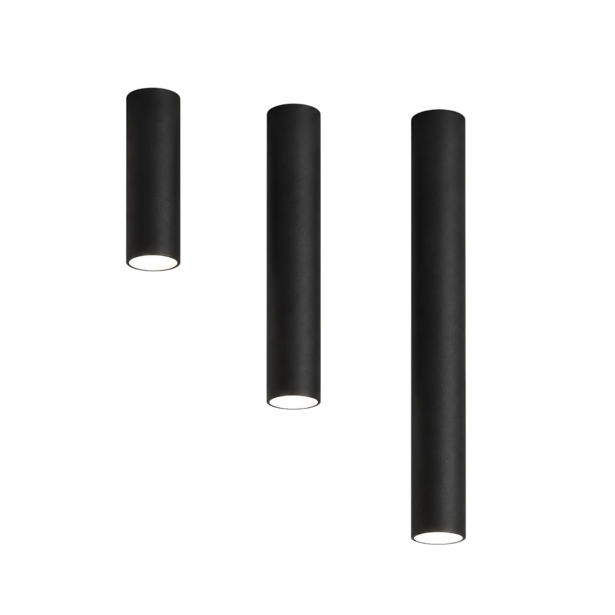 Lumiris Spot LED Tube Surface noir en aluminium, design moderne pour cuisine, bureau, salon. Faisceau 24°, 3000lm.