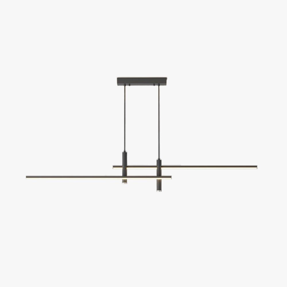 Lumiris suspension métallique design industriel noir avec éclairage LED ciblé, idéale pour cuisine et salon.