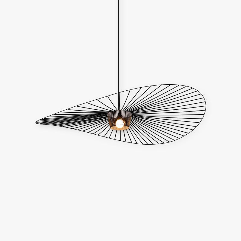 Lumiris Suspension ondulée en tissu noir, design contemporain, idéale pour salon ou chambre.