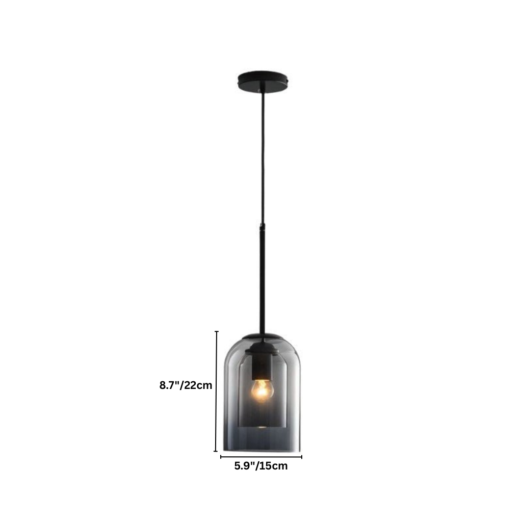 Suspension Dôme Verre et Fer Forgé — Design Moderne