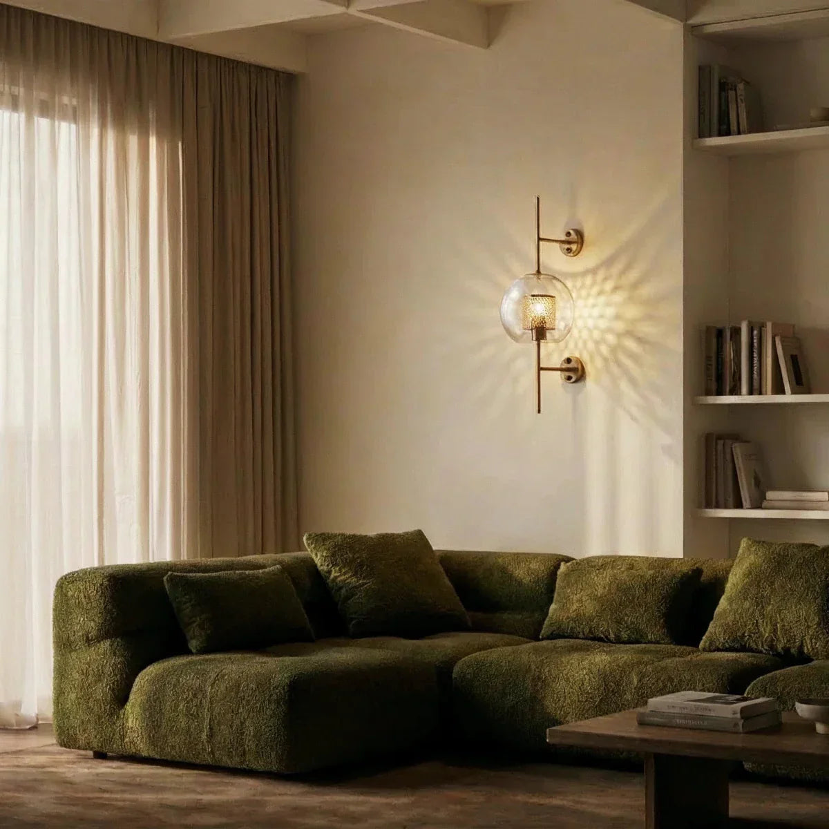 Applique Murale Tube Verre LED — Rosace Fer Forgé